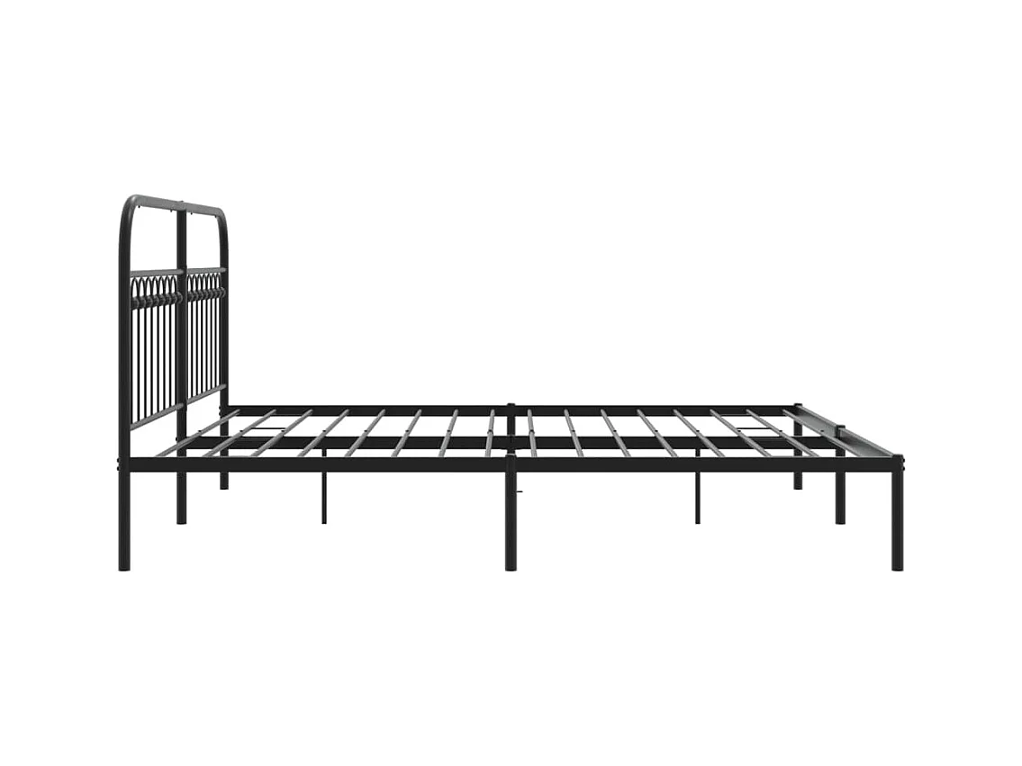 Giroletto con Testiera in Metallo Nero 183x203 cm