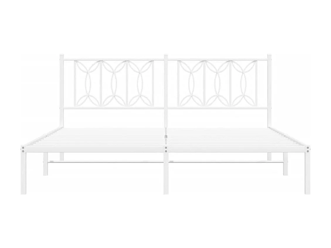 Bettgestell mit Kopfteil Metall Weiß 183x213 cm