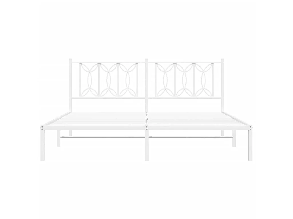 Estrutura de cama com cabeceira 183x213 cm metal branco