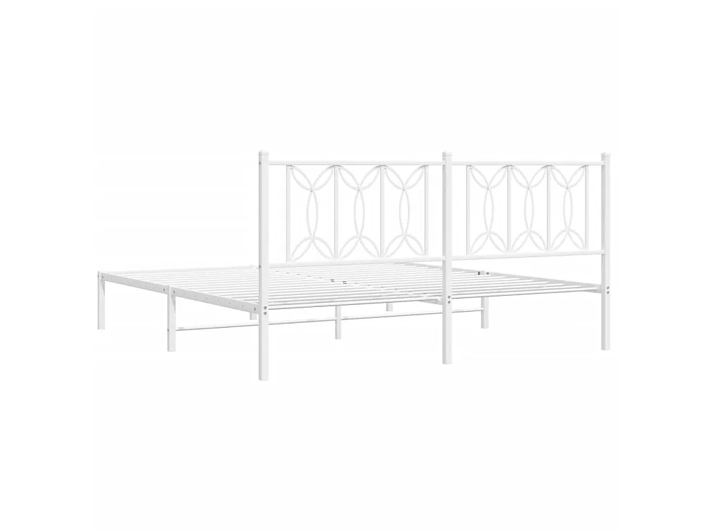 Estrutura de cama com cabeceira 183x213 cm metal branco