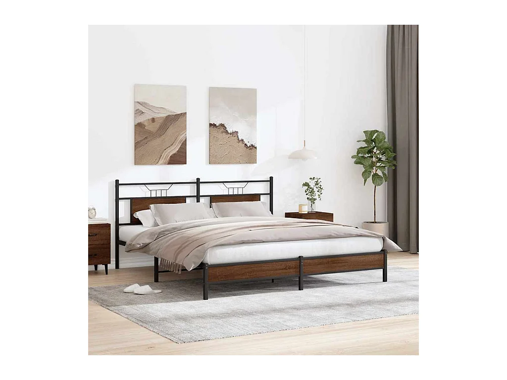 Cadre de lit sans matelas chêne marron 183x213 cm