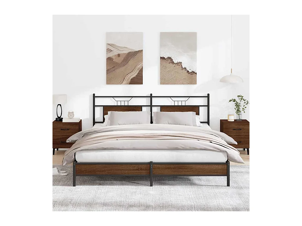 Cadre de lit sans matelas chêne marron 183x213 cm