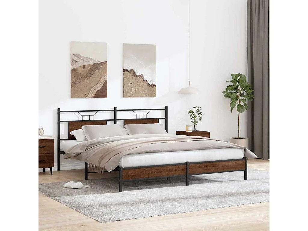 Cadre de lit sans matelas chêne marron 183x213 cm