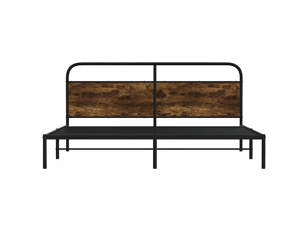Metallbett ohne Matratze Räuchereiche 183x213 cm