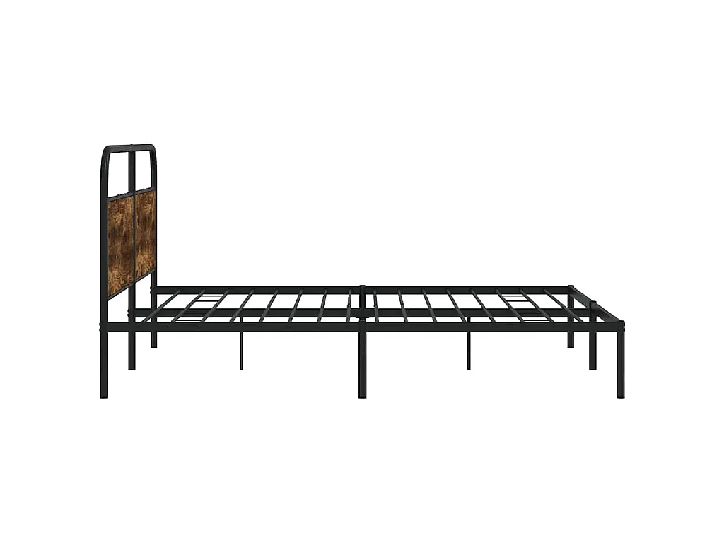 Metallbett ohne Matratze Räuchereiche 183x213 cm