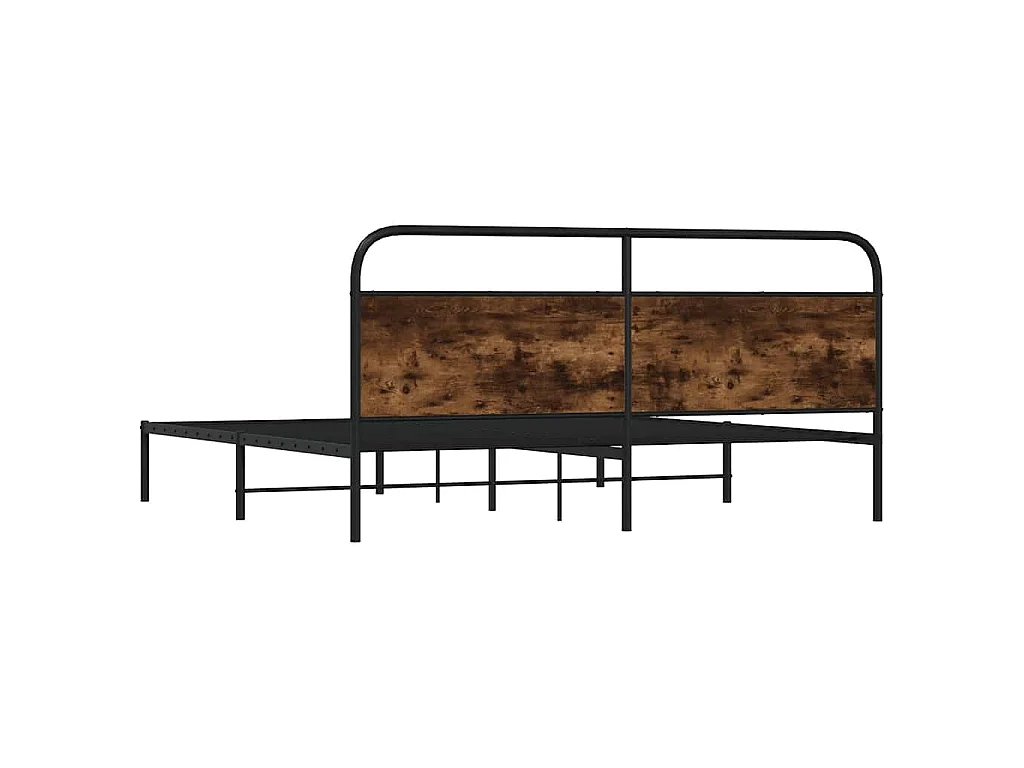 Metallbett ohne Matratze Räuchereiche 183x213 cm