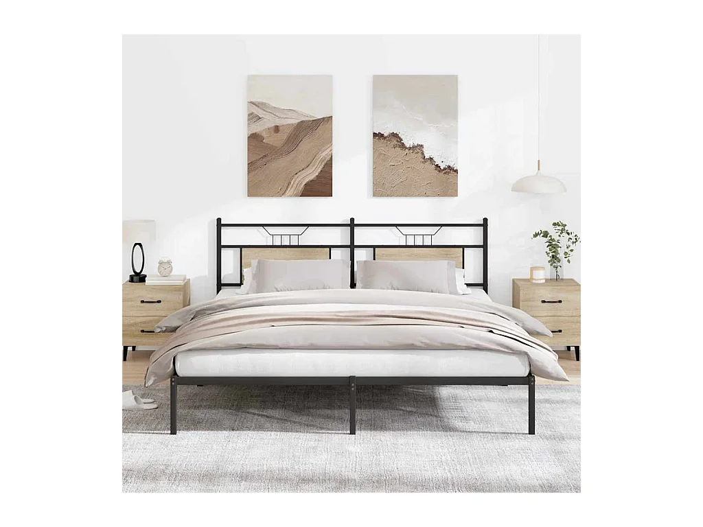 Bettgestell ohne Matratze Sonoma-Eiche 183x203 cm Holzwerkstoff