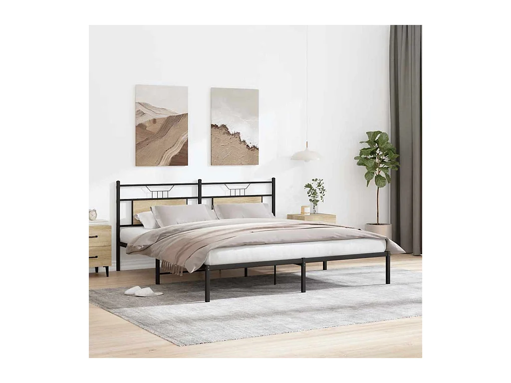 Bettgestell ohne Matratze Sonoma-Eiche 183x203 cm Holzwerkstoff