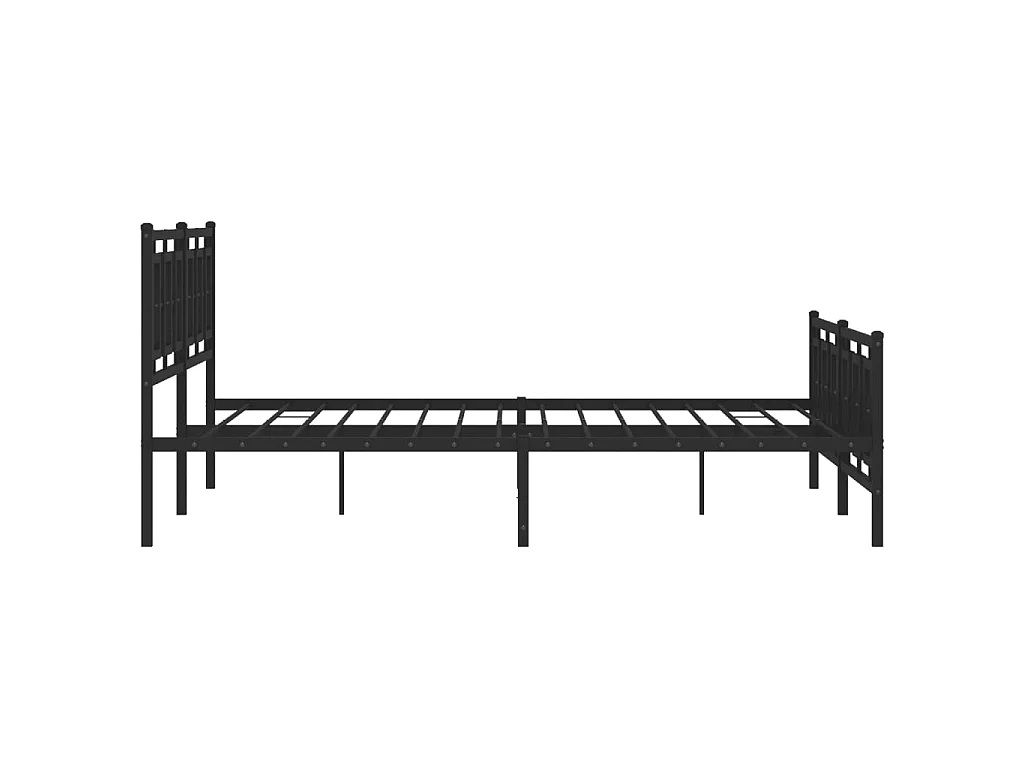 Cadre de lit métal sans matelas avec pied de lit noir 183x213cm
