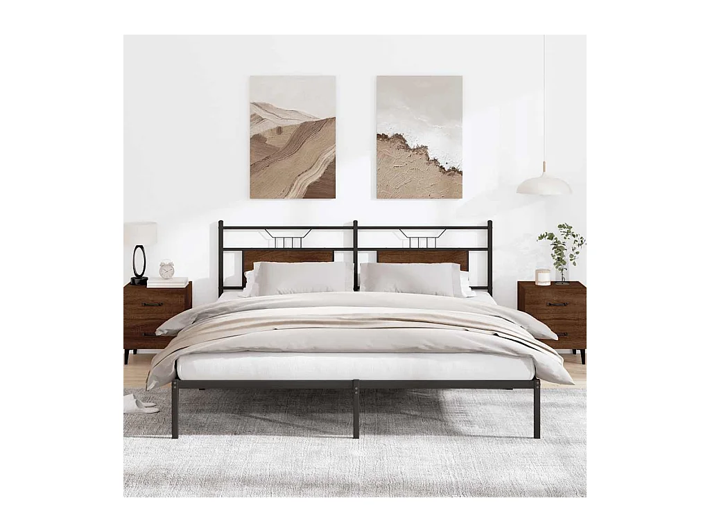 Cadre de lit sans matelas chêne marron 183x213 cm
