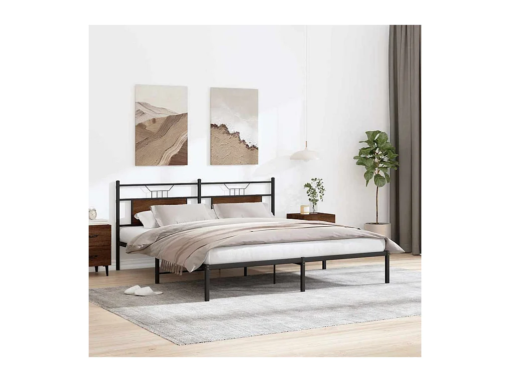 Cadre de lit sans matelas chêne marron 183x213 cm