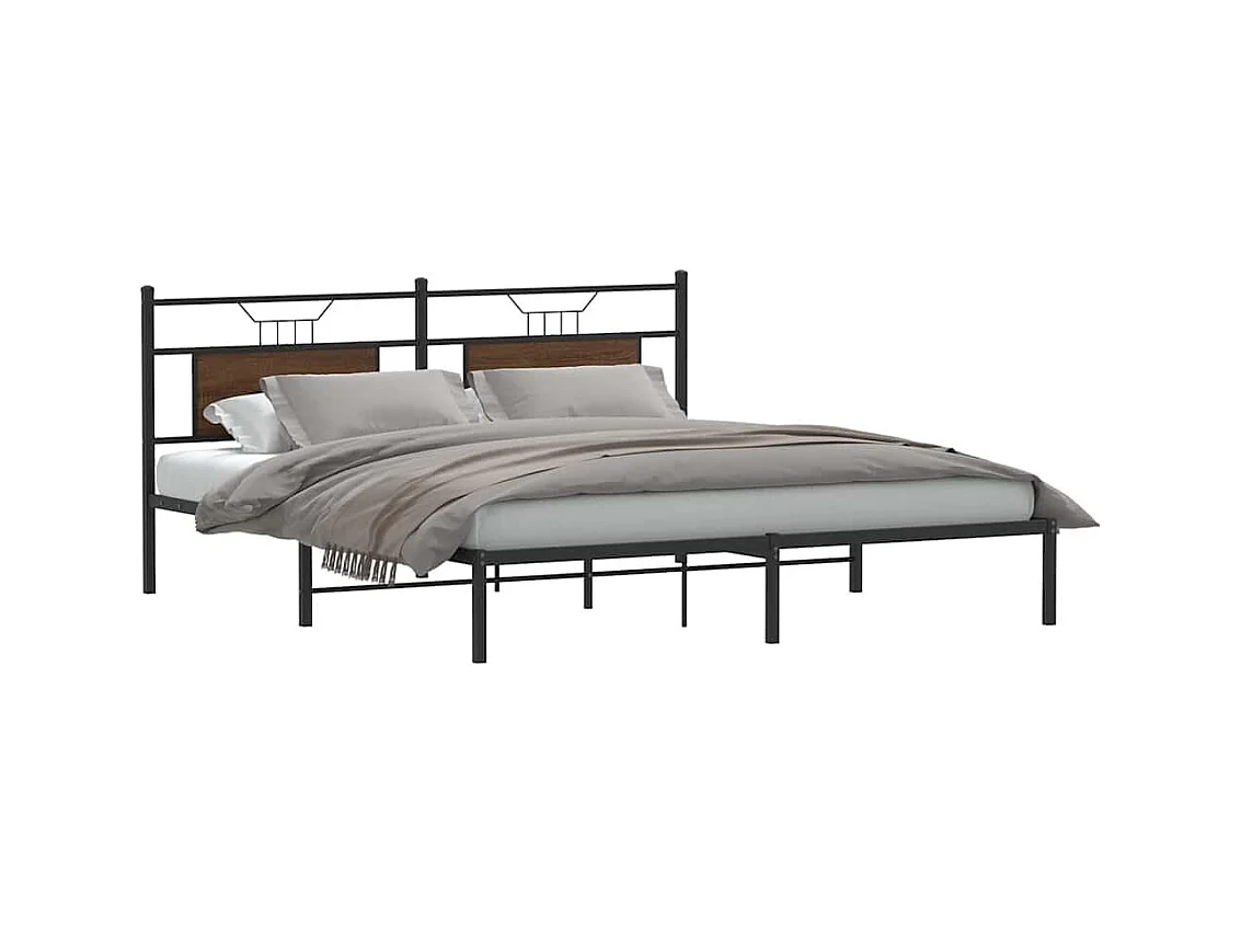 Giroletto senza Materasso Rovere Marrone 183x213 cm Truciolato
