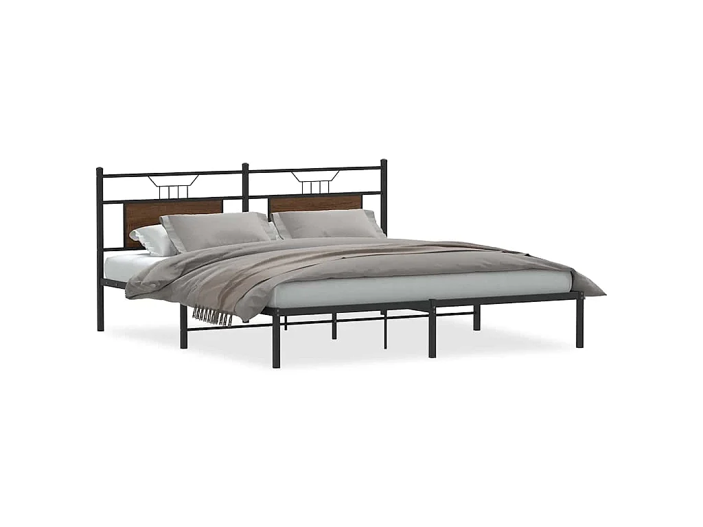Bedframe zonder matras 183x213 cm spaanplaat bruin eikenkleurig