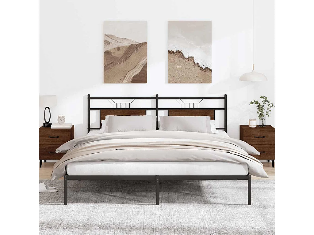 Bedframe zonder matras 183x213 cm spaanplaat bruin eikenkleurig