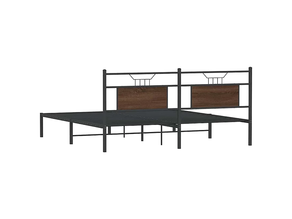 Bedframe zonder matras 183x213 cm spaanplaat bruin eikenkleurig