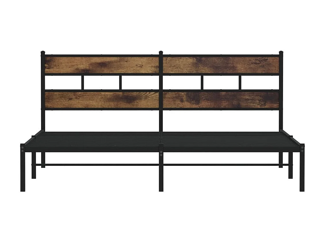 Cadre de lit en métal sans matelas chêne fumé 183x213 cm