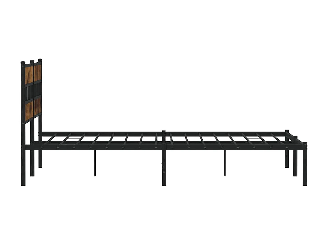 Cadre de lit en métal sans matelas chêne fumé 183x213 cm