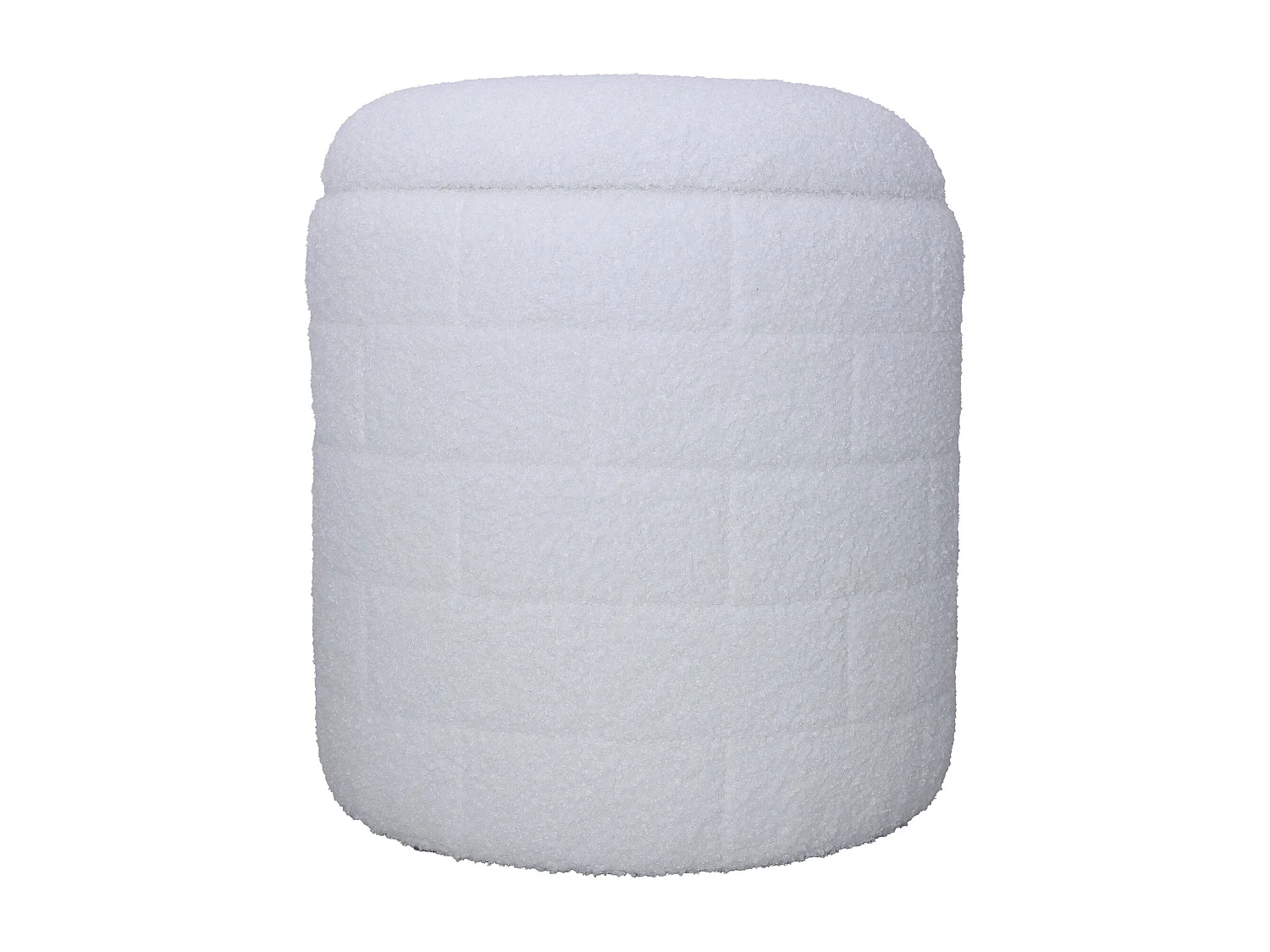 Tabouret Coffre Blanc 40x40x45 cm Tissu Rembourré Salon Moderne Rond