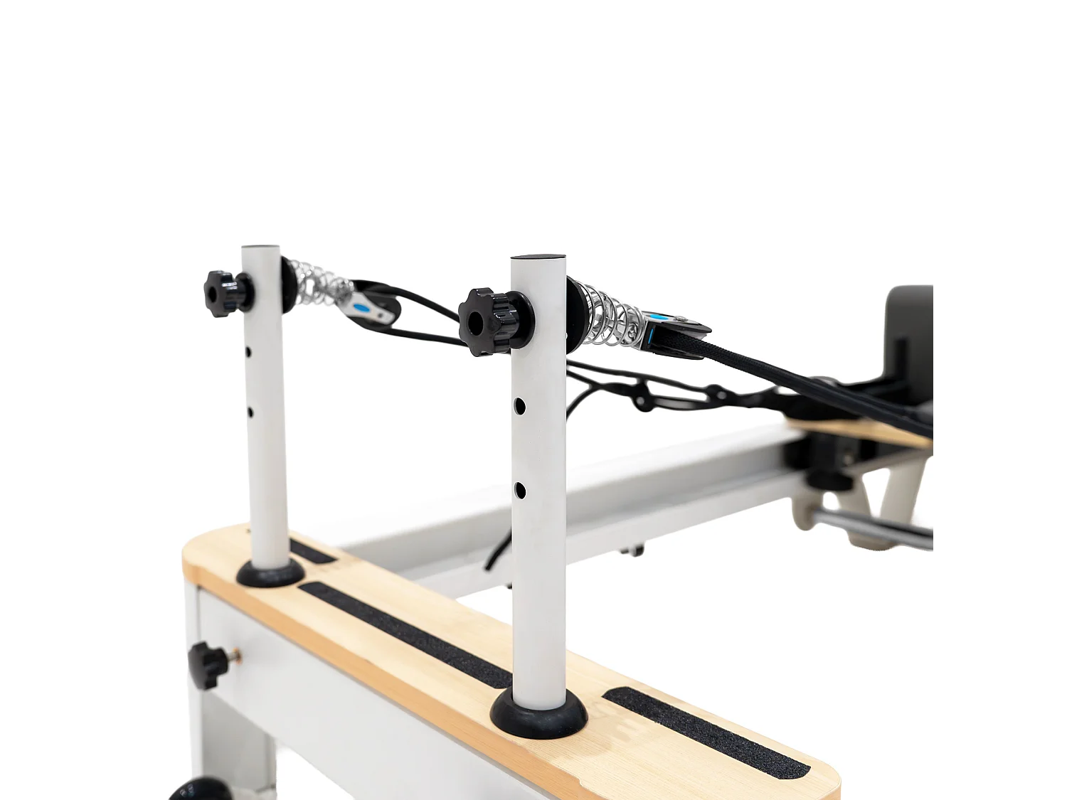 Reformer de Pilates Dobrável Alumínio, Carga Máx. 200 kg, Polias, Barra para os Pés e Acessórios