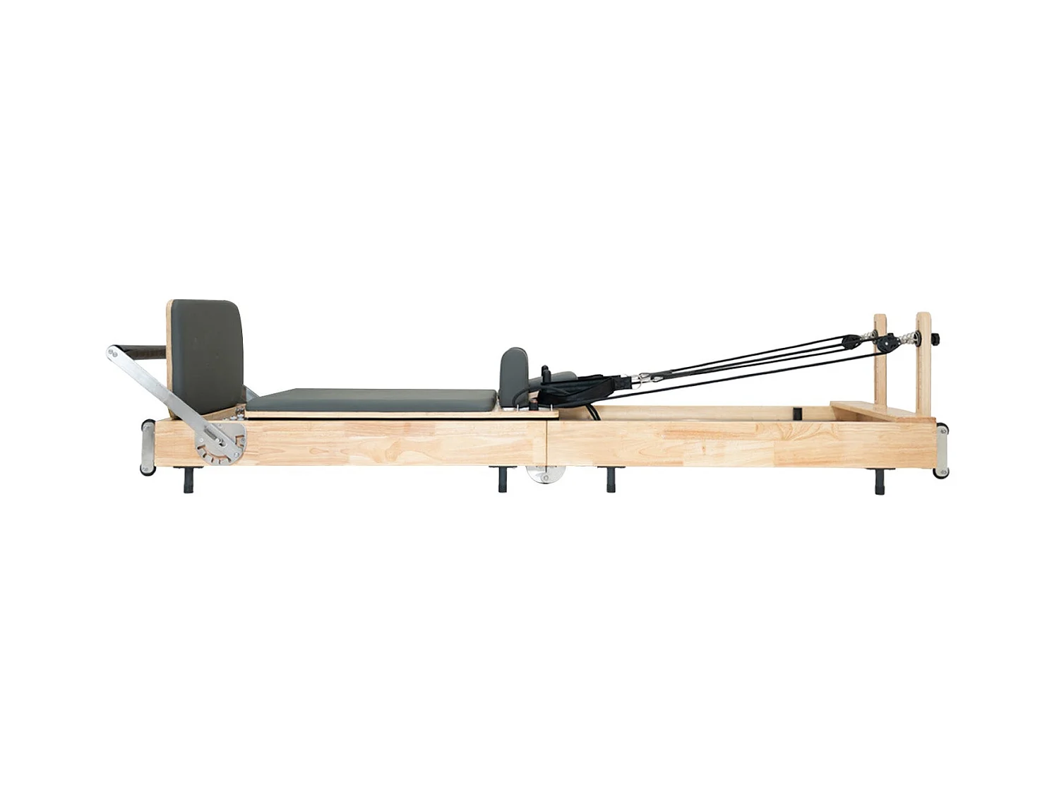 Machine Reformer Pilates Pliable Cadre en Chêne Multifonction Salle de Sport