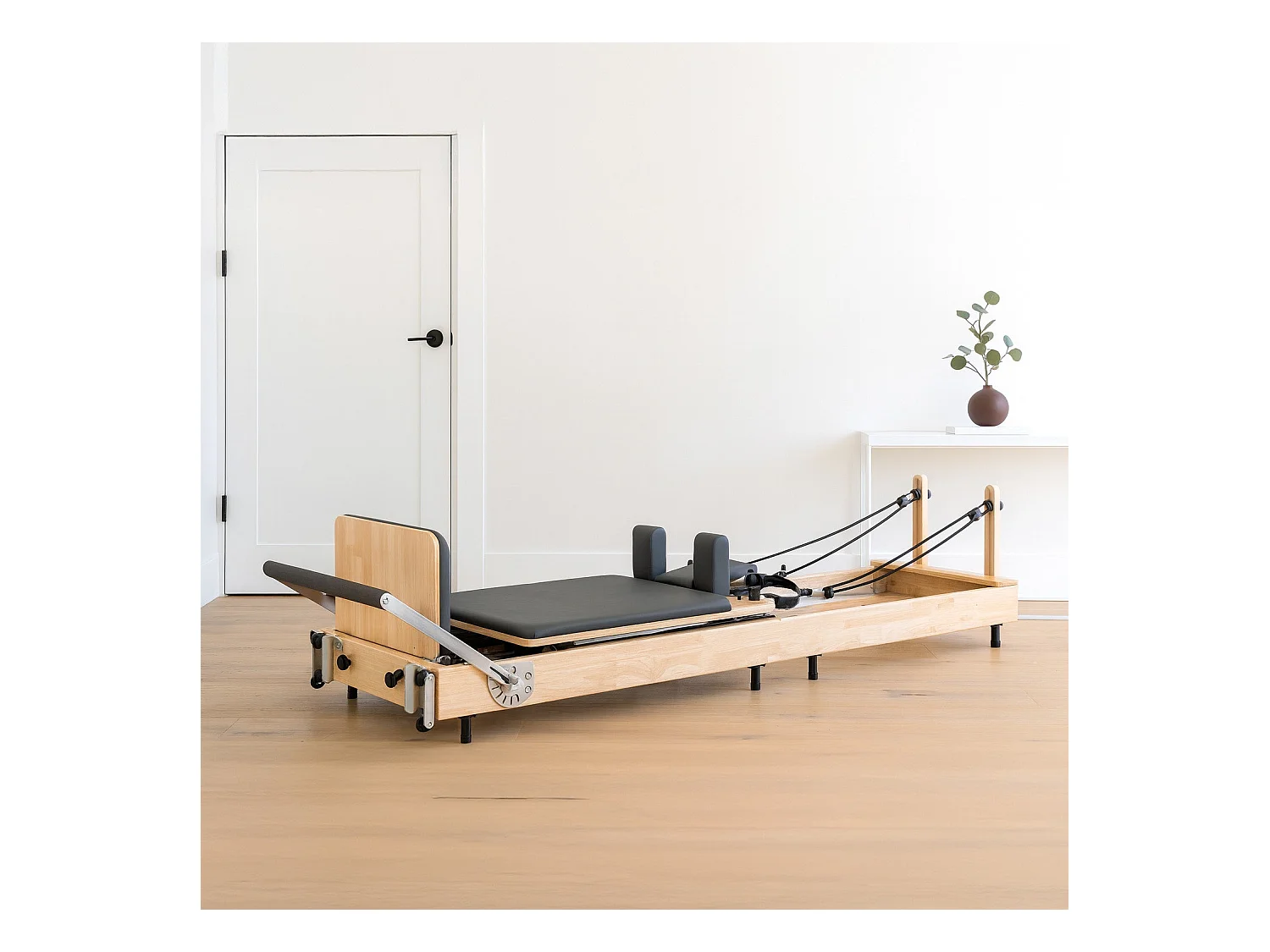 Machine Reformer Pilates Pliable Cadre en Chêne Multifonction Salle de Sport