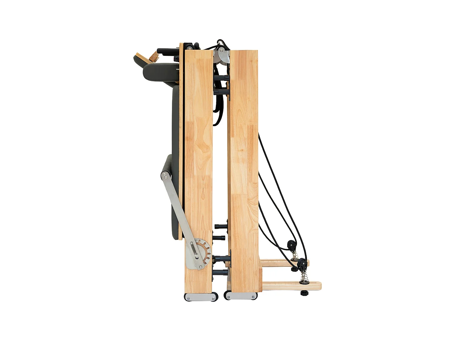 Machine Reformer Pilates Pliable Cadre en Chêne Multifonction Salle de Sport