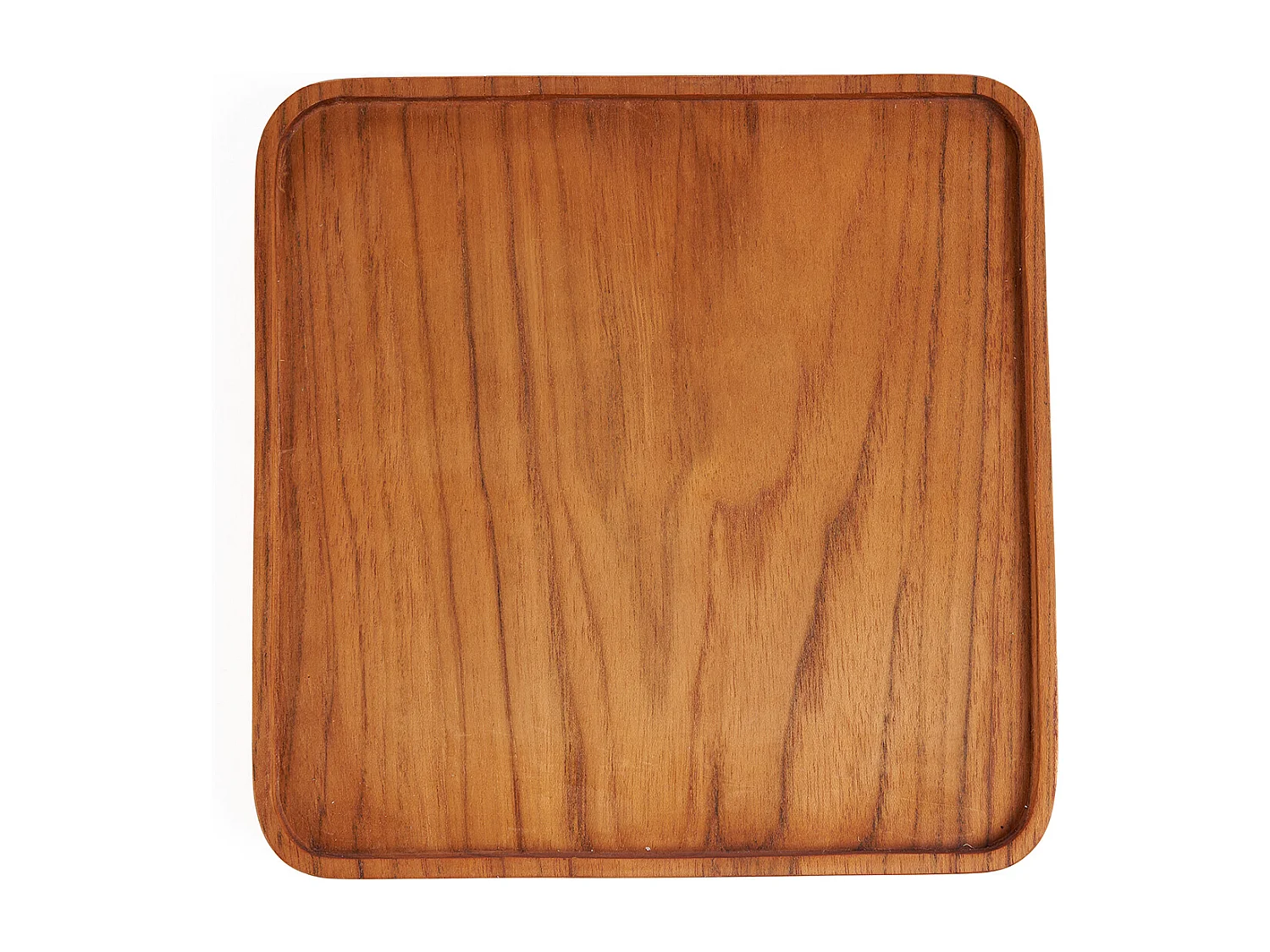 Der Teak Square Teller - Natur - M