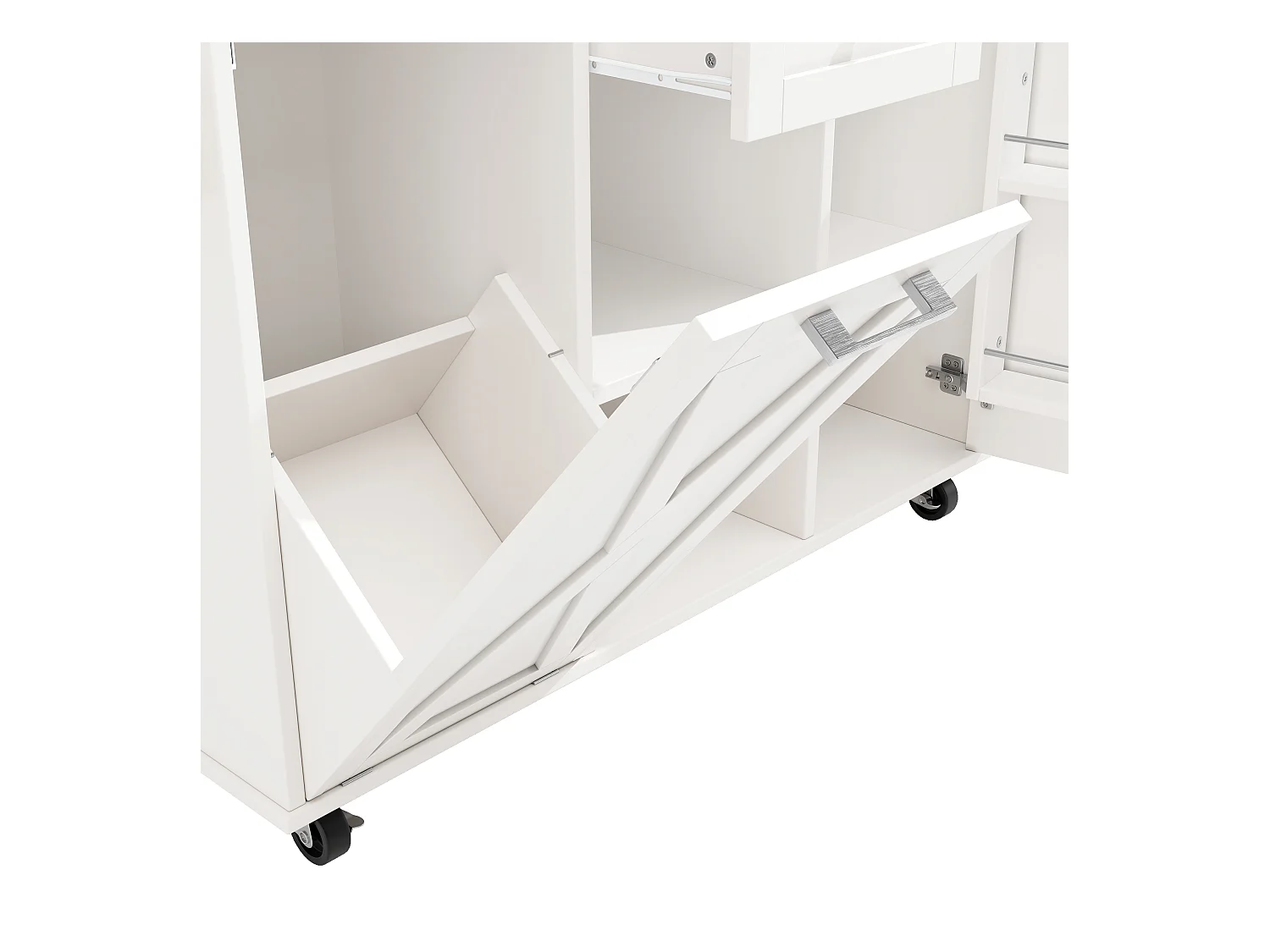 Desserte de cuisine mobile 2 portes et 1 tiroir Îlot de cuisine avec plateau extensible 142x(40-63)x87 cm - blanc