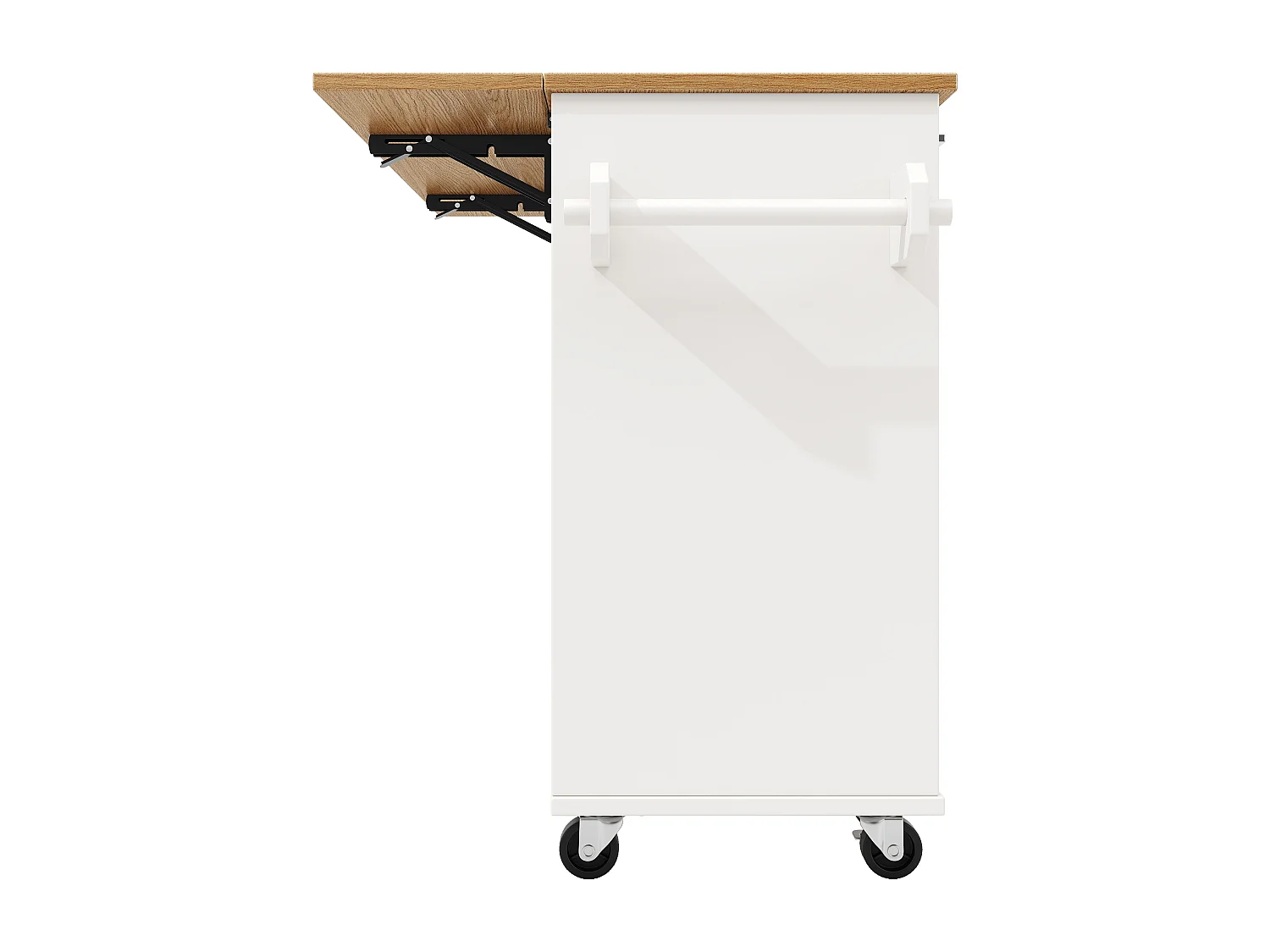 Desserte de cuisine mobile 2 portes et 1 tiroir Îlot de cuisine avec plateau extensible 142x(40-63)x87 cm - blanc