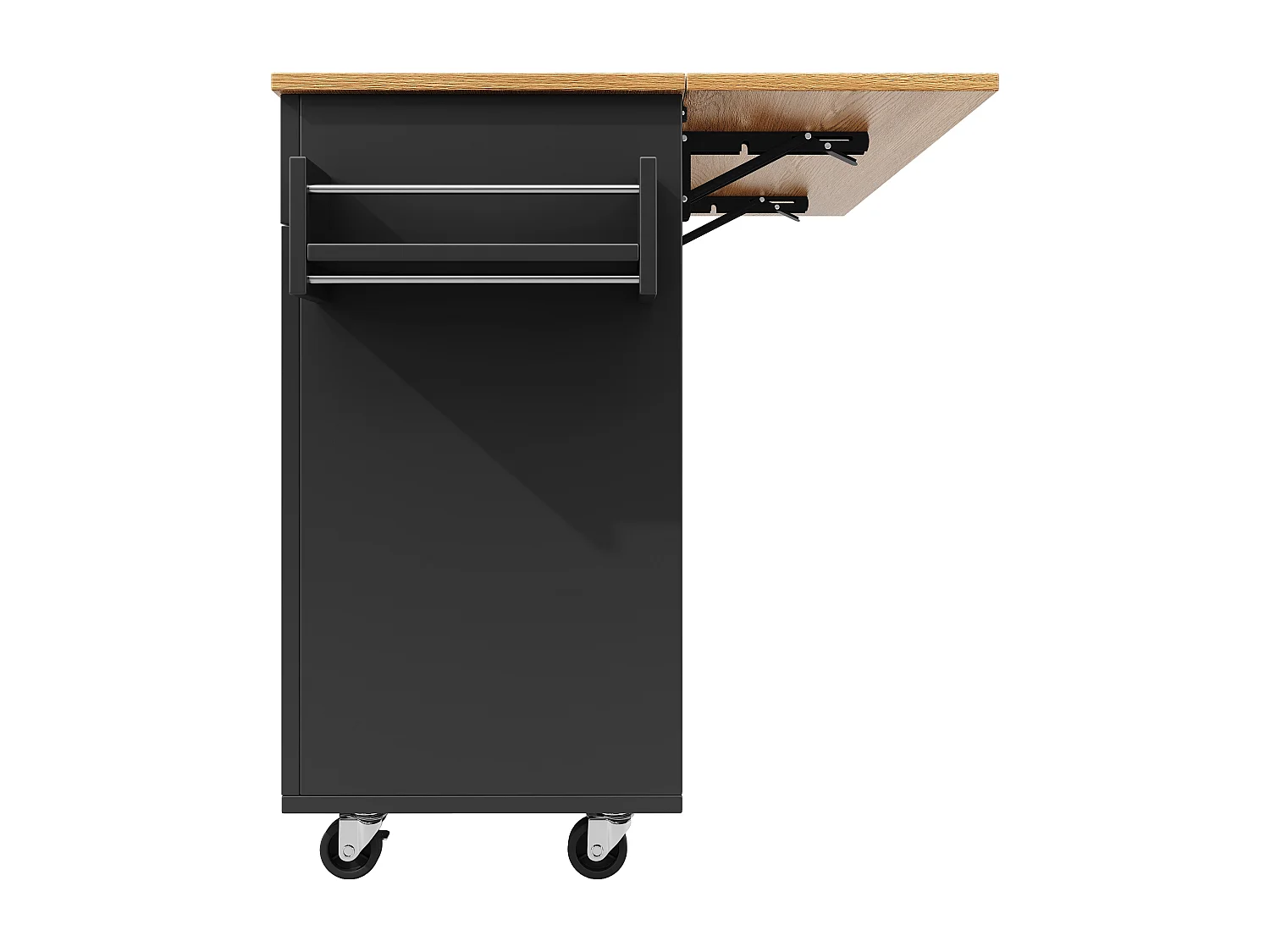 Desserte de cuisine mobile 2 portes et 2 tiroirs Îlot de cuisine avec plateau extensible 134x(45.2-75.4)x89 cm - noir