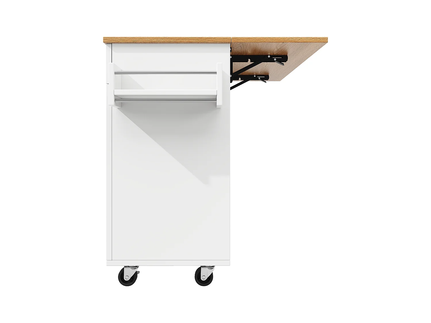 Desserte de cuisine mobile 2 portes et 2 tiroirs Îlot de cuisine avec plateau extensible 134x(45.2-75.4)x89 cm - blanc