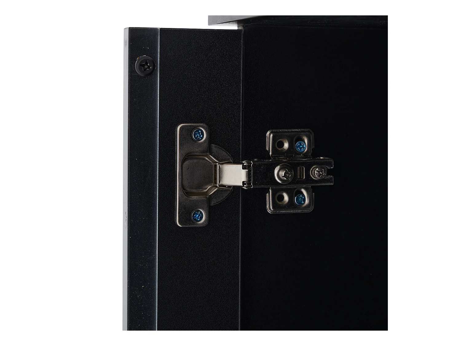 Vitrine bibliothèque LED 1 porte 1 tiroir - meuble de rangement en bois - noir (50x40x160 cm)