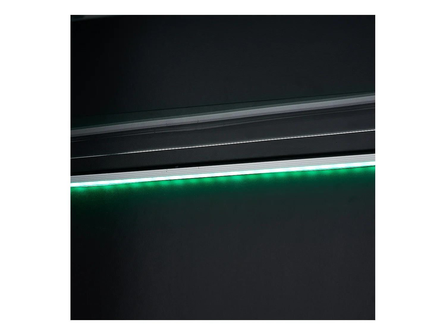 Vitrine bibliothèque LED 1 porte 1 tiroir - meuble de rangement en bois - noir (50x40x160 cm)