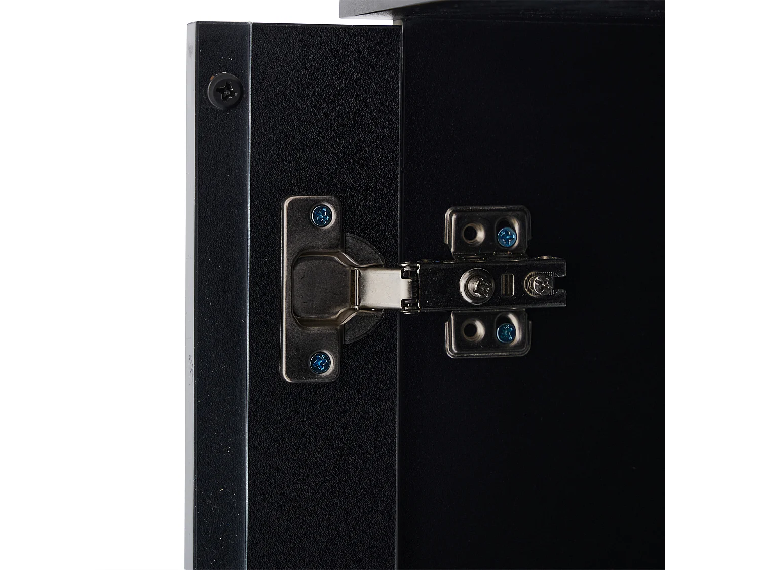 LED boekenkast vitrinekast met 1 deur en 1 lade - houten opbergmeubel - zwart (50x40x160 cm)