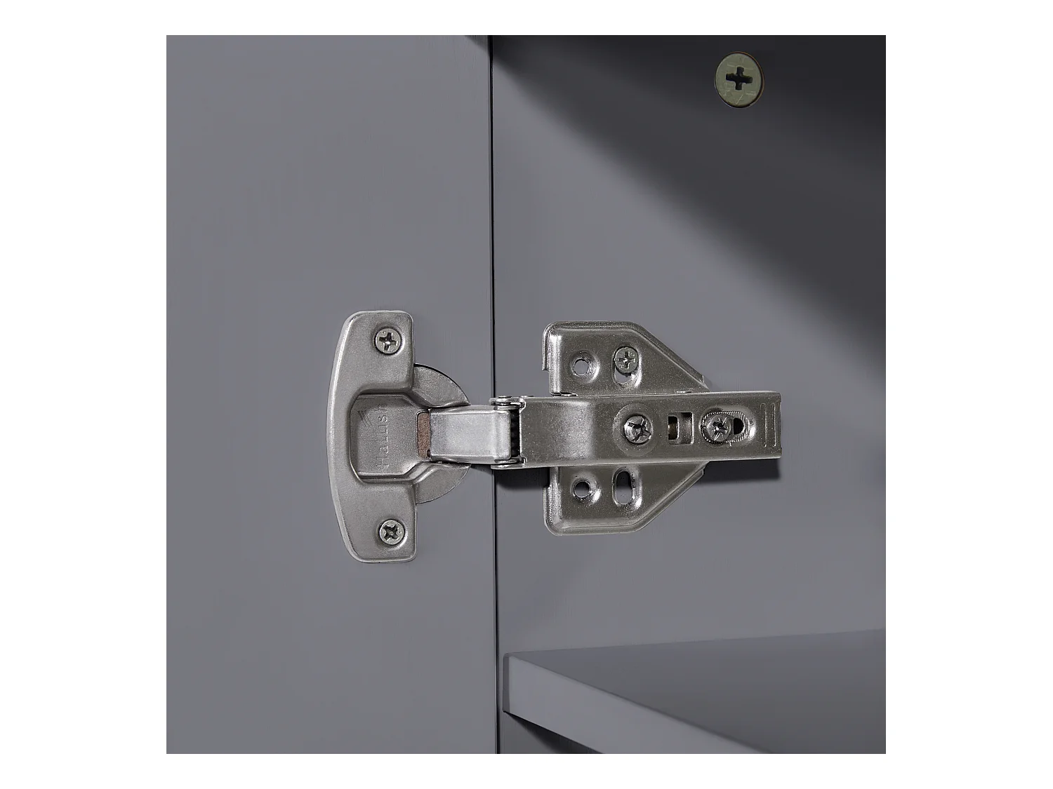 Table de bar 4 portes Îlot de cuisine en bois avec plateau extensible (118-180)x50x94 cm - gris