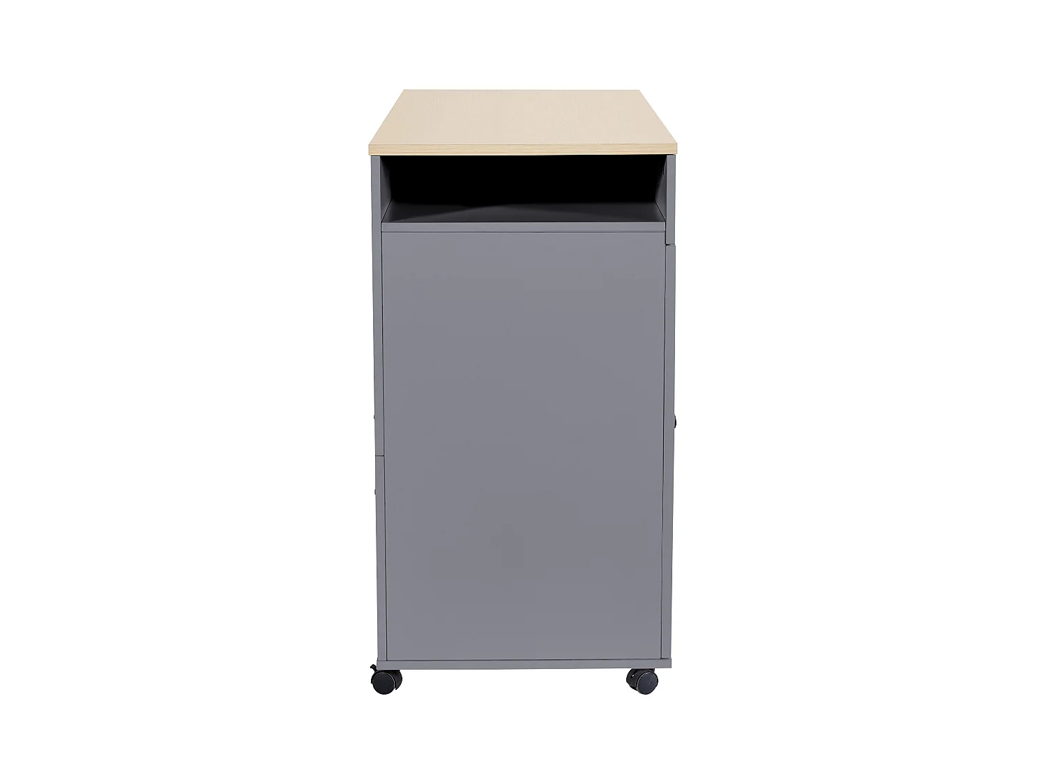 Table de bar 4 portes Îlot de cuisine en bois avec plateau extensible (118-180)x50x94 cm - gris