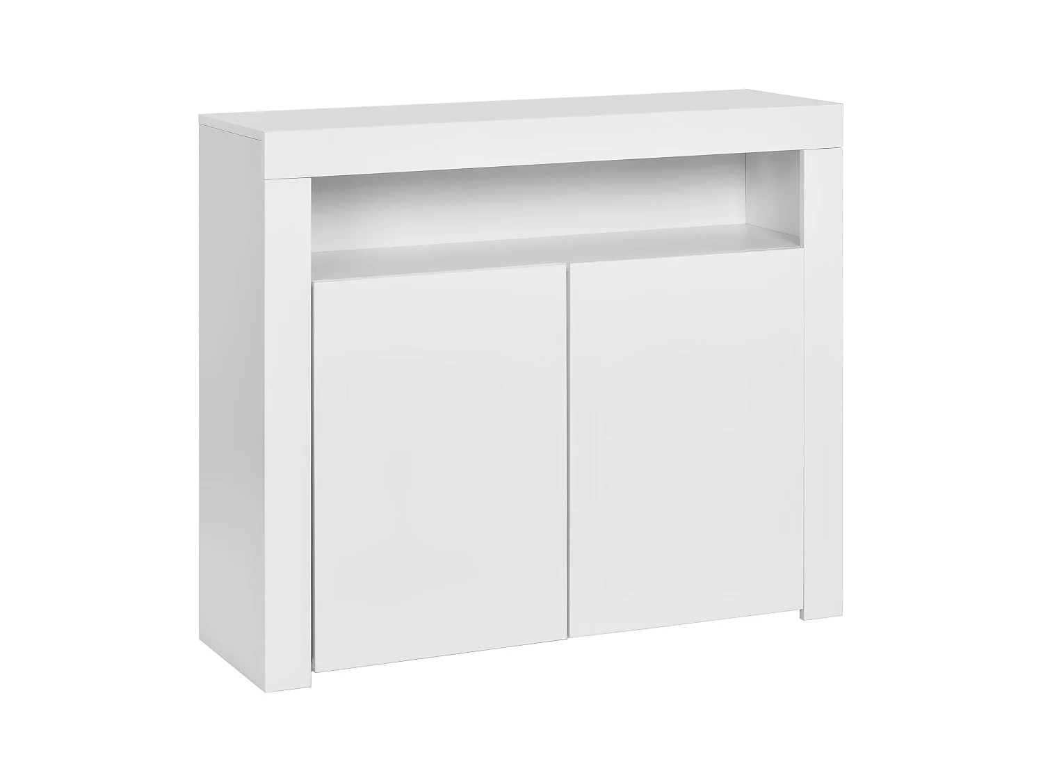 LED eetkamer dressoir met 2 deuren - houten opbergmeubel - wit (108x40x92 cm)