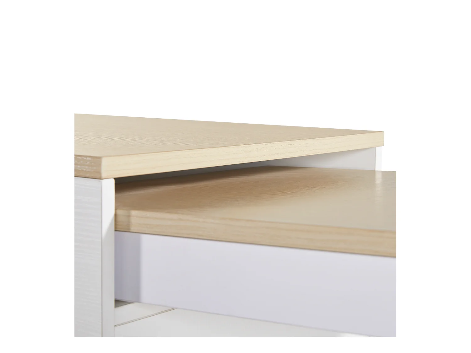 4-deurs bartafel Houten keukeneiland met uitschuifbaar blad (118-180)x50x94 cm - wit