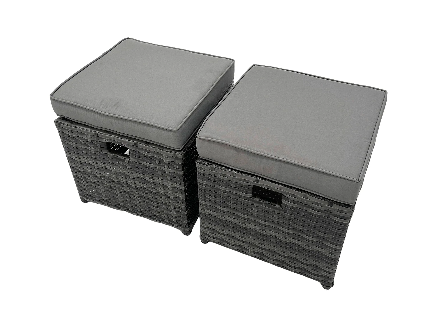 8-Sitzer Lounge Rattan Sofa Set mit Esstisch Beistelltisch Hockern Gartenmöbel