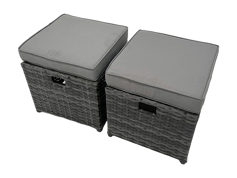 8-Sitzer Lounge Rattan Sofa Set mit Esstisch Beistelltisch Hockern Gartenmöbel