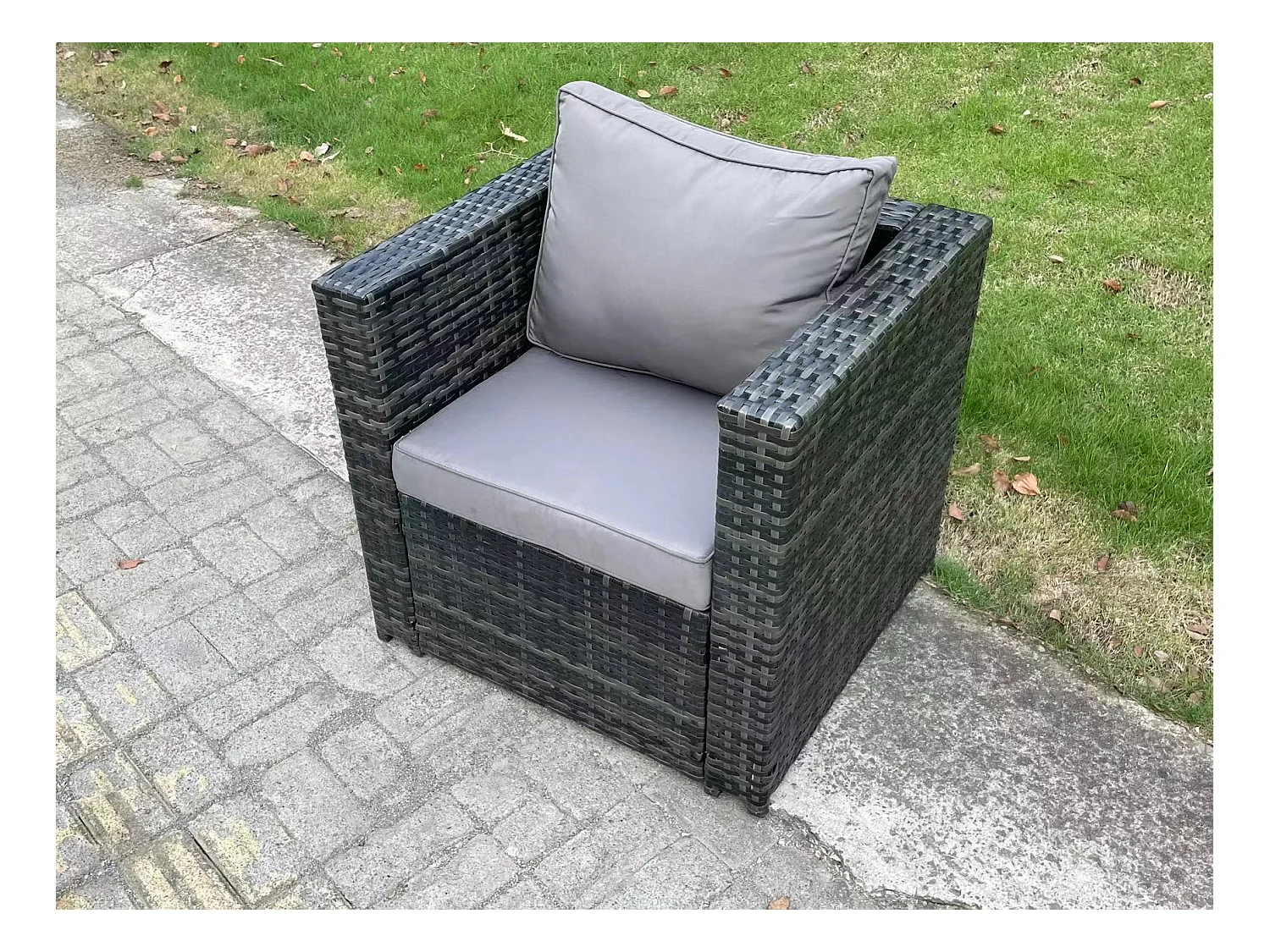 5-Sitzer Polyrattan-Gartenmöbel höhenverstellbarer Tisch Sets Dunkelgrau Gemischt