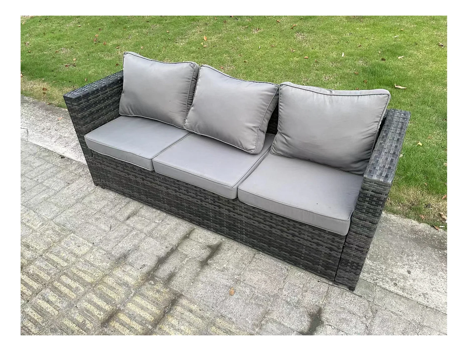 5-Sitzer Polyrattan-Gartenmöbel höhenverstellbarer Tisch Sets Dunkelgrau Gemischt