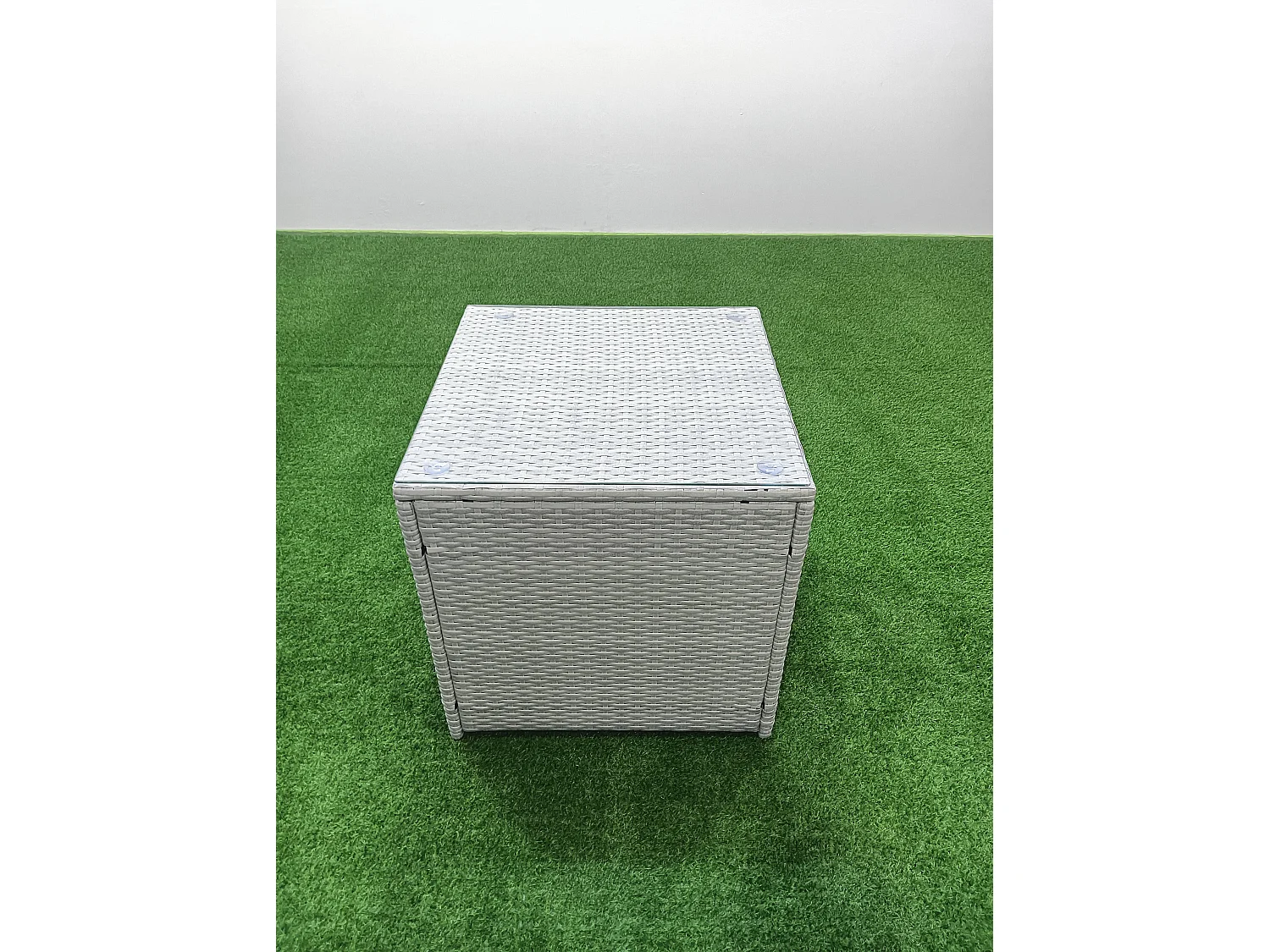 Ensemble de meubles de jardin en rotin 11 places avec Canapé 2 Petits tabourets 2 Tables d'appoint Gris clair mixte