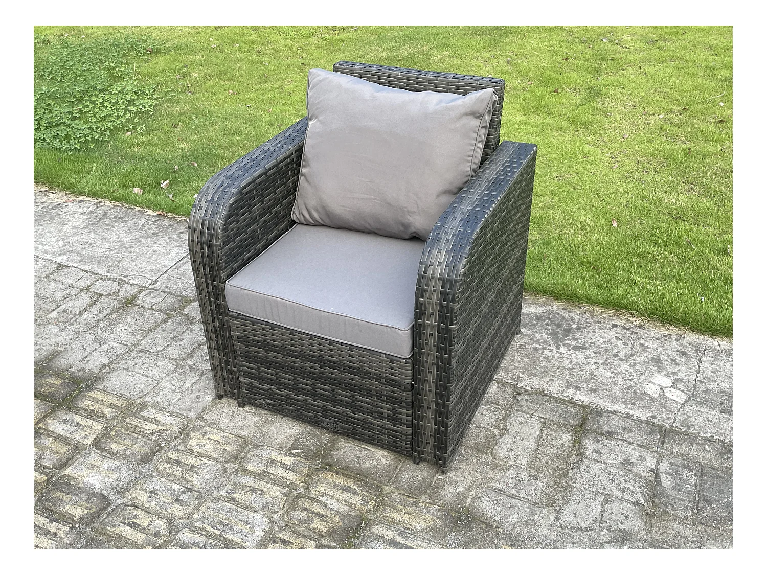 Ensemble de meubles de jardin en polyrotin Table à manger Chaise inclinables Canapé d'amour 6 places