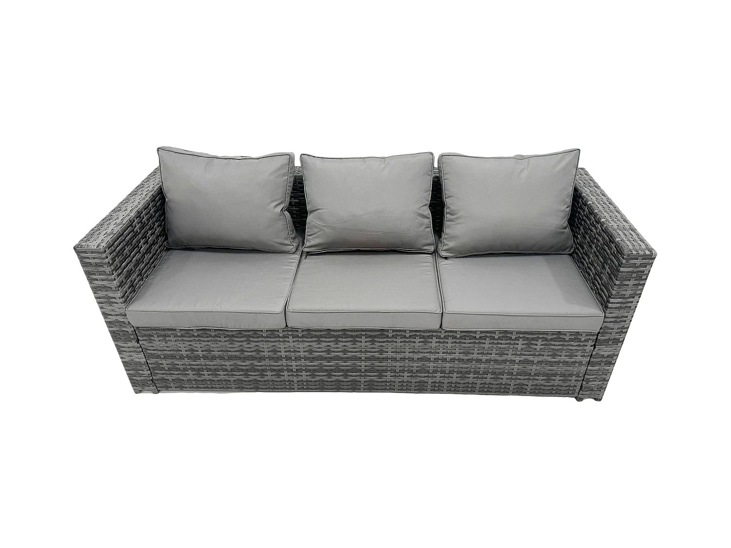 10 places Ensemble de meubles de jardin en rotin avec Table à manger Gris foncé mixte