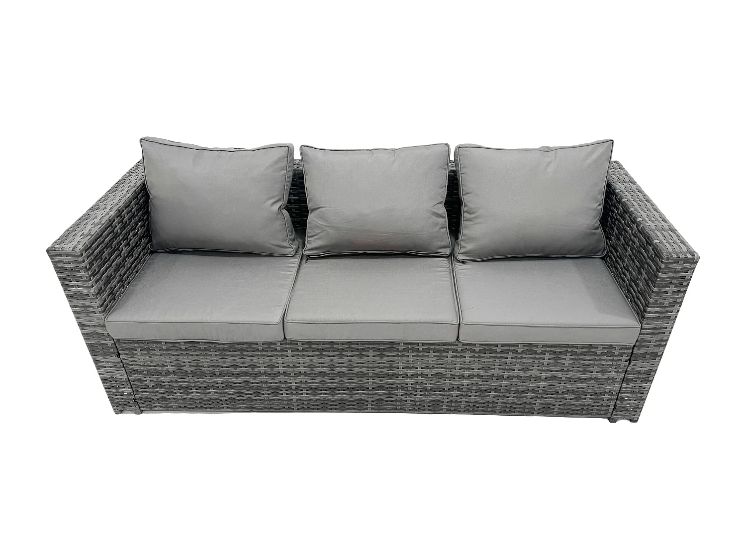 10-Sitzer Polyrattan Sofa Set Gartenmöbel Patio Esstisch Dunkelgrau Gemischt