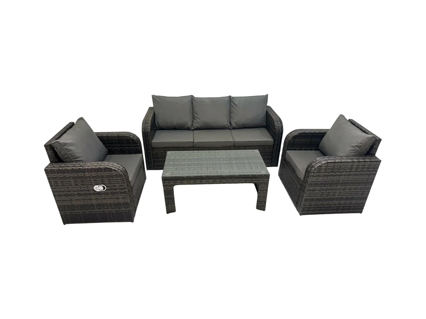 Gartenmöbel-Sets 5-Sitzer Polyrattan Möbel Sofa Sets mit Rechteckiger Couchtisch Liegestühle 3-Sitzer Sofa