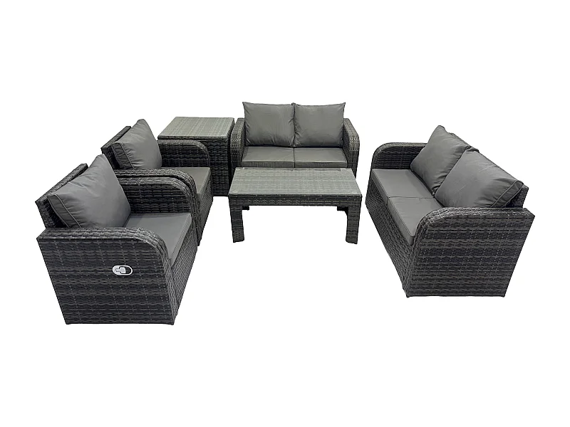 6 Pièces Ensemble Salon de Jardin Extérieur en polyrotin