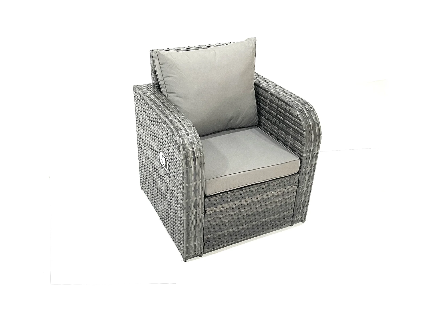 Gartenmöbel-Set Rattan Sofa Esstisch Set mit Liegestühle 2 hohen Hockern Beistelltisch Dunkelgrau Gemischt