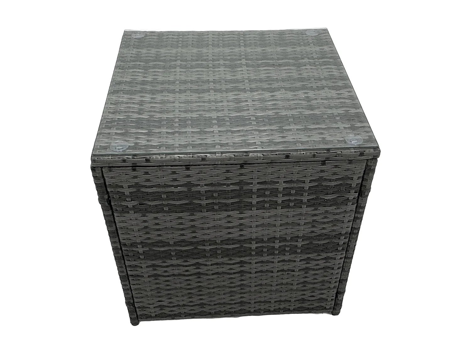 Rattan Gartenmöbel Set 6-Sitzer Garten Sofa Gas Feuertisch Set mit 2 Beistelltischen Fußhocker